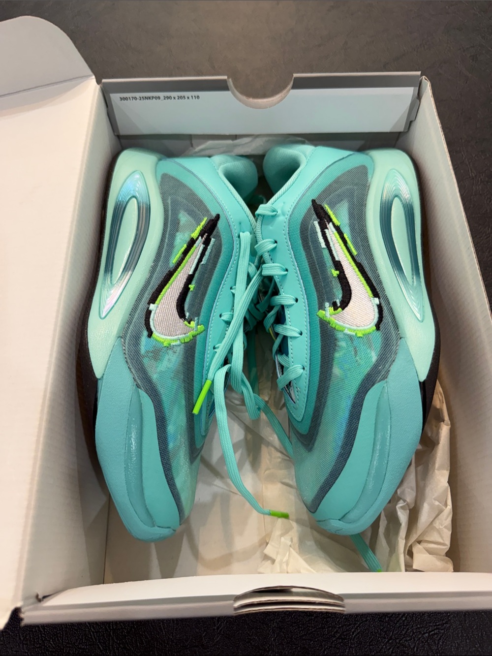 Nike Kids Turquoise/Teal Sneakers with Lime Accents